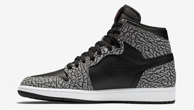 Air Jordan 1 Black Elephant Print